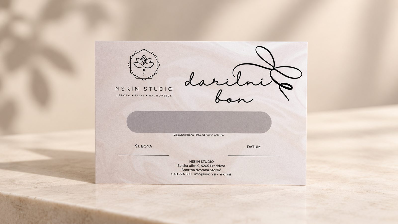 Darilni bon NSKIN Studio